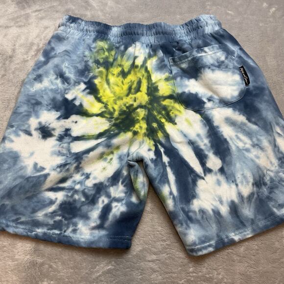 Maui and Sons Surf Co Sweat Shorts Mens L Blue Fleece Tie Dye Drawstring Pockets - Picture 2 of 9